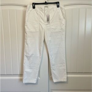 NWT Outerknown white utility pant straight leg square pockets size 10